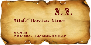 Mihálkovics Ninon névjegykártya